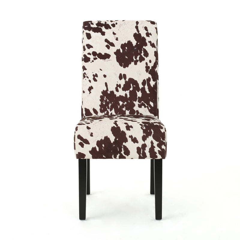 Contemporary Dining Chair With Rubberwood Legs (Set of 2)