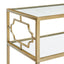 Grifton - Rectangular Glass Accent Table - Antique Gold