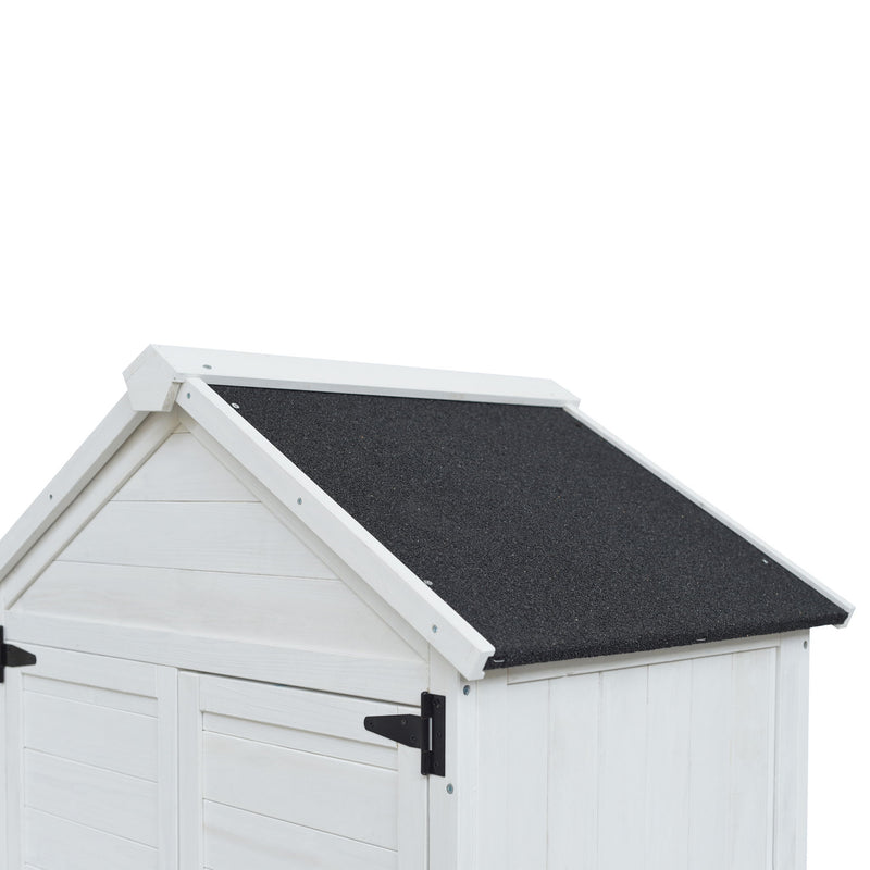 Storage Shed With Double Doors For Outdoor Garden Tool Organization - White