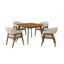 Miller - 5 Piece Set (39" Square Dining Table With 4 Arm Chairs) - Walnut / Gray