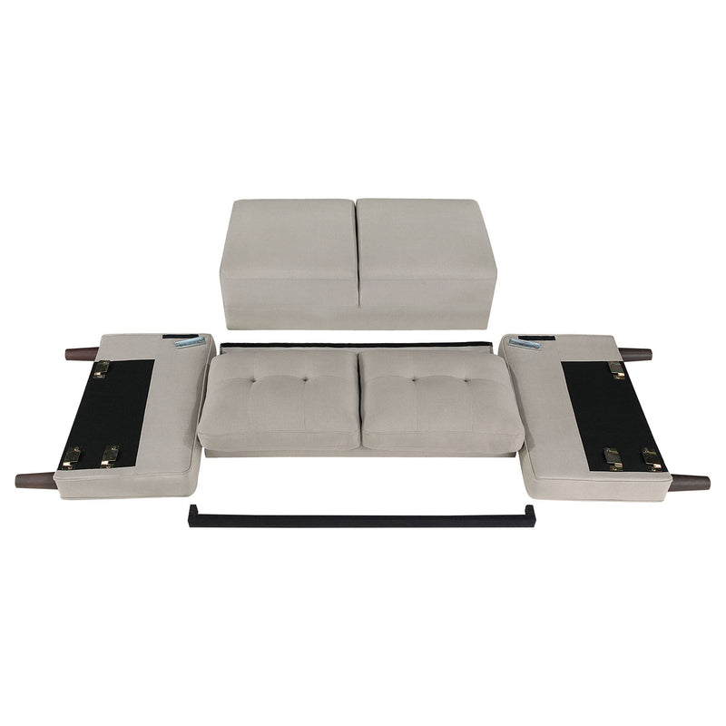 Harvey - Tufted Loveseat With Track Arm Design
