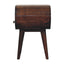 Circular Bedside Table With Open Slot - Walnut
