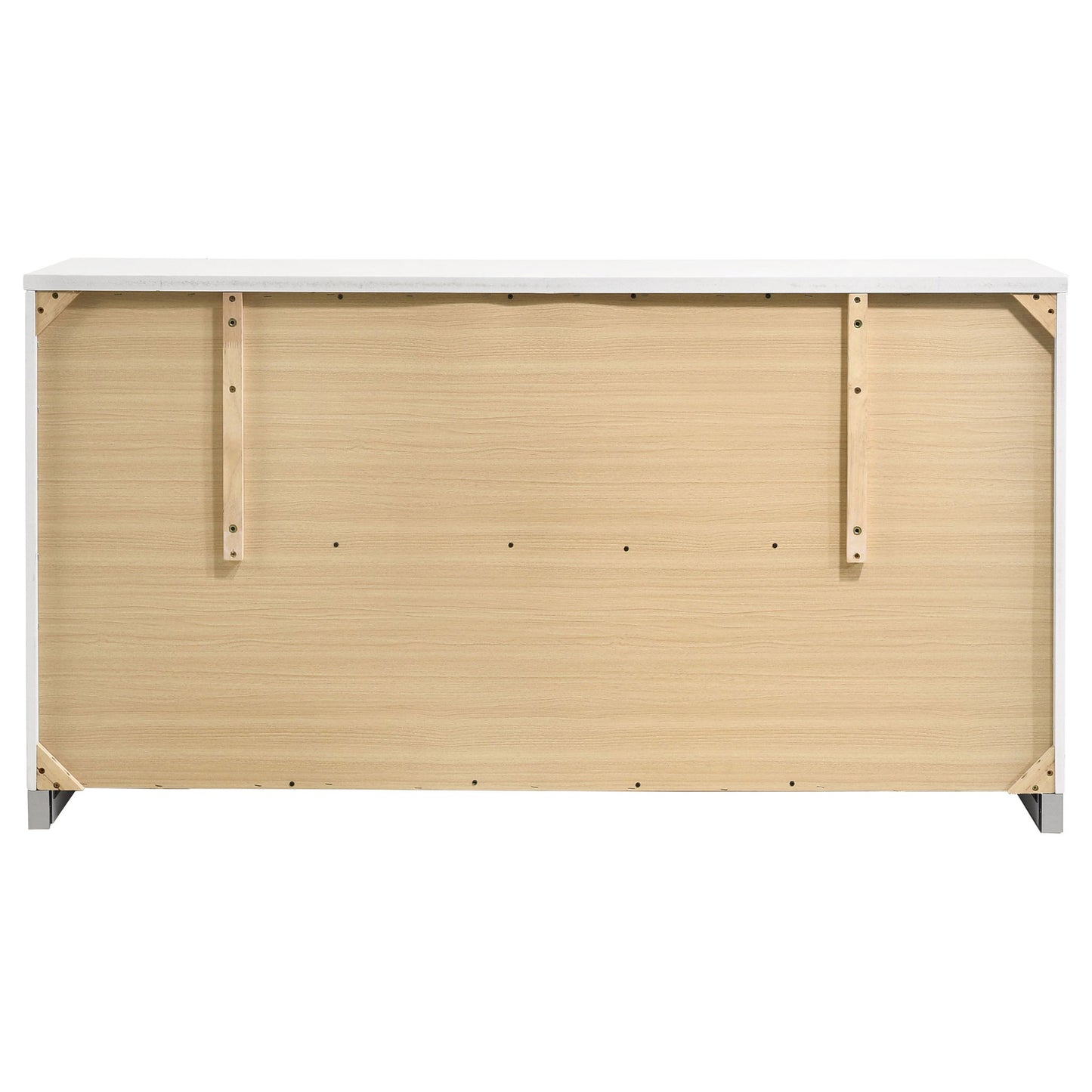Dulcey - 6 Drawer Dresser With Accents, Bedroom Storage - Gloss White