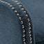 Accent Chair With Quilted Back And Silver Studs - Dark Blue