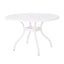 Tranquilius - Outdoor Round Dining Table With Lattice Tabletop, Umbrella Hole And Curved Legs