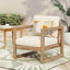 Outdoor Acacia Wood Patio Club Chair, Wood Patio Furniture, Waterproof Thick Cushion Deep Seating For Porch - Brown Wash / Beige