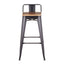 Oregon - Industrial Low Back Barstool (Set of 2) - Black