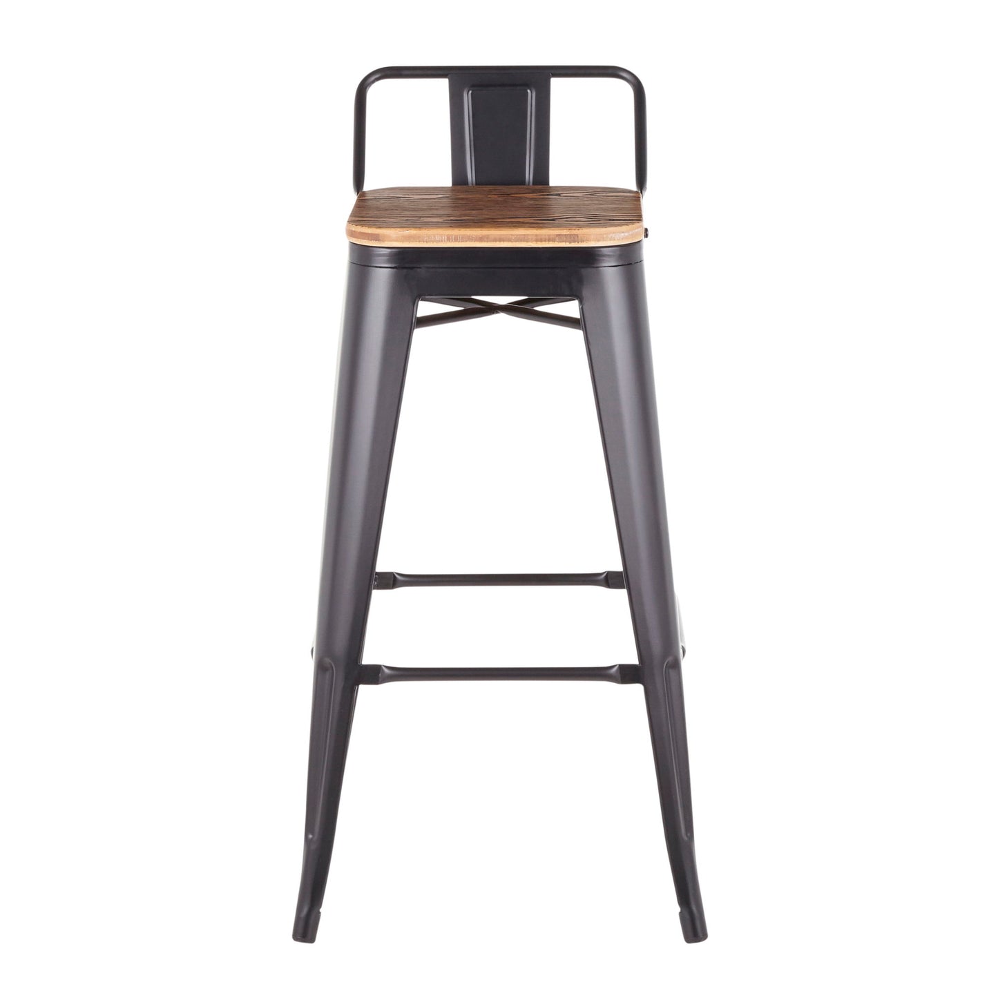 Oregon - Industrial Low Back Barstool (Set of 2) - Black