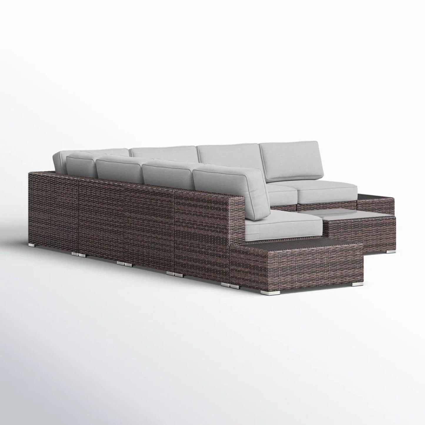 Wicker Sectional Seating Group With Cushions