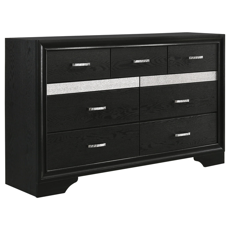 Modern Bedroom Set With Upholstered Headboard And Textured Storage