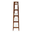 Mid - Century Design 5 Shelf Bookcase - Off White / Pecan