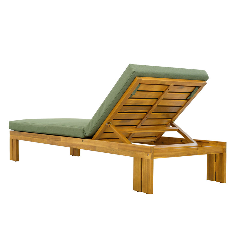 Outdoor Chaise Lounge With 5 Position Adjustable Backrest