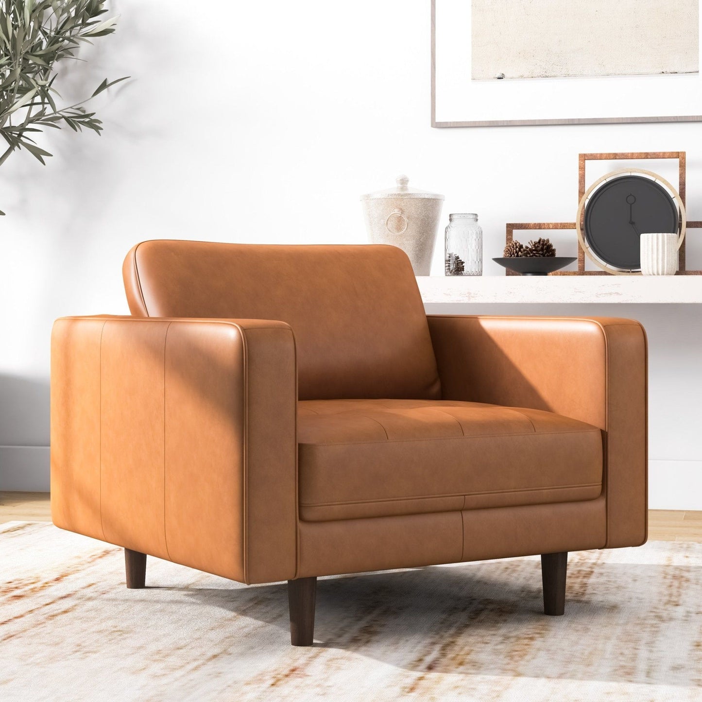 Catherine - Lounge Chair - Brown / Tan
