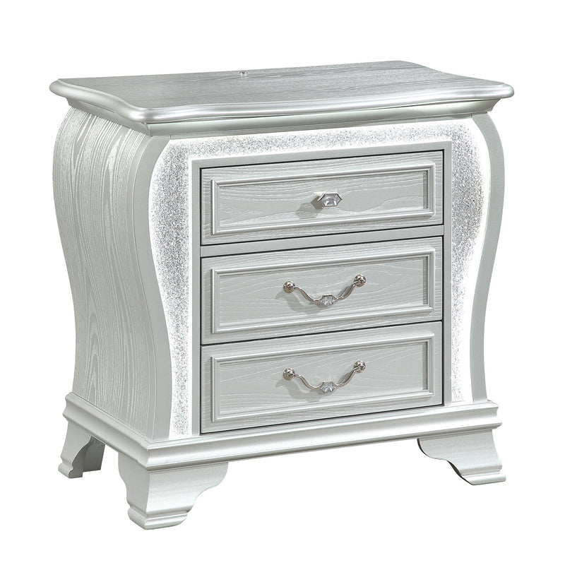 Aurelia - Nightstand With LED - Silver