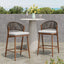 Outdoor 26" Counter Height Metal Frame Counter Stools With Scallop Shaped Backrest & Water Resistant Cushions