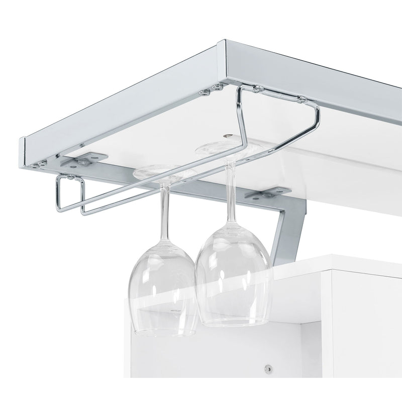 Katia - Wine Cabinet With LED Home Bar, 12 Bottle Storage - Gloss White