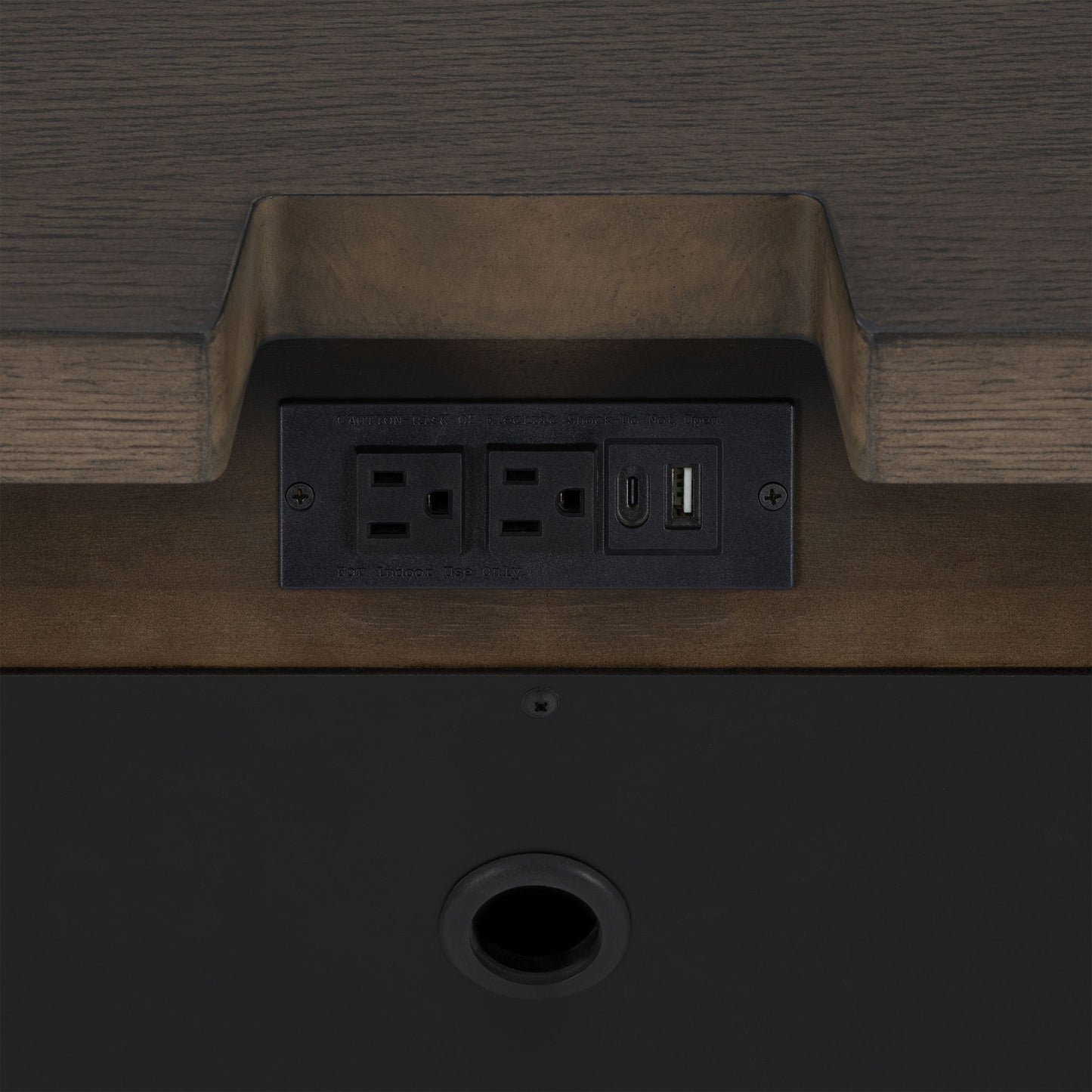 3 Drawer Nightstand With USB - Dark Oak