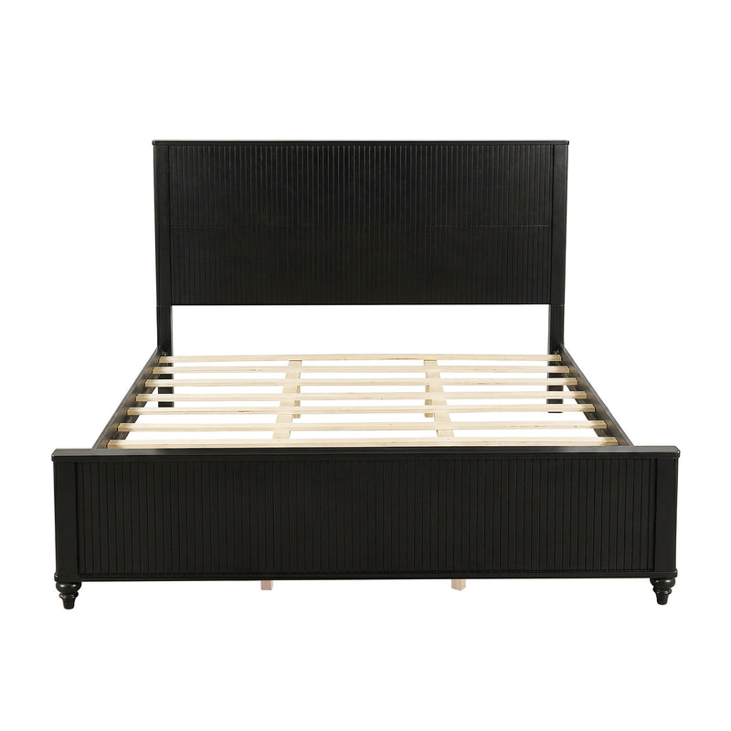 Fluted Platform Bed Frame, No Box Spring Needed