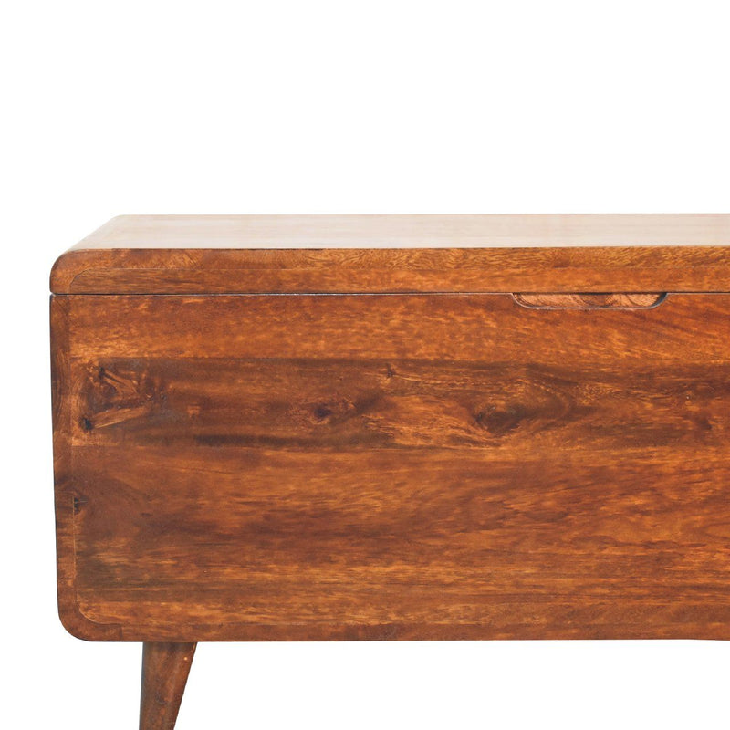 Curved Blanket Box - Chestnut