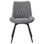 Vellux - 5 Piece Round Dining Table Set With Concrete Top Upholstered Chairs - Gunmetal