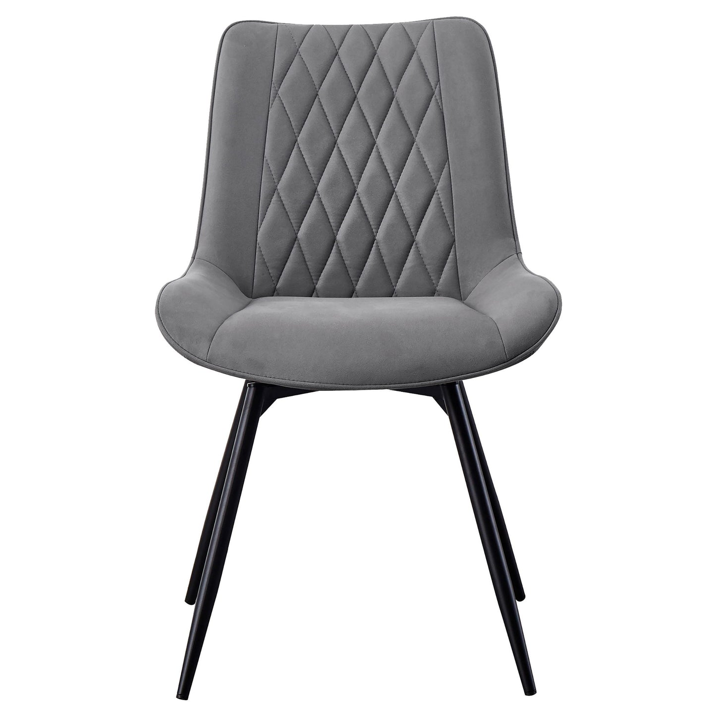 Vellux - 5 Piece Round Dining Table Set With Concrete Top Upholstered Chairs - Gunmetal