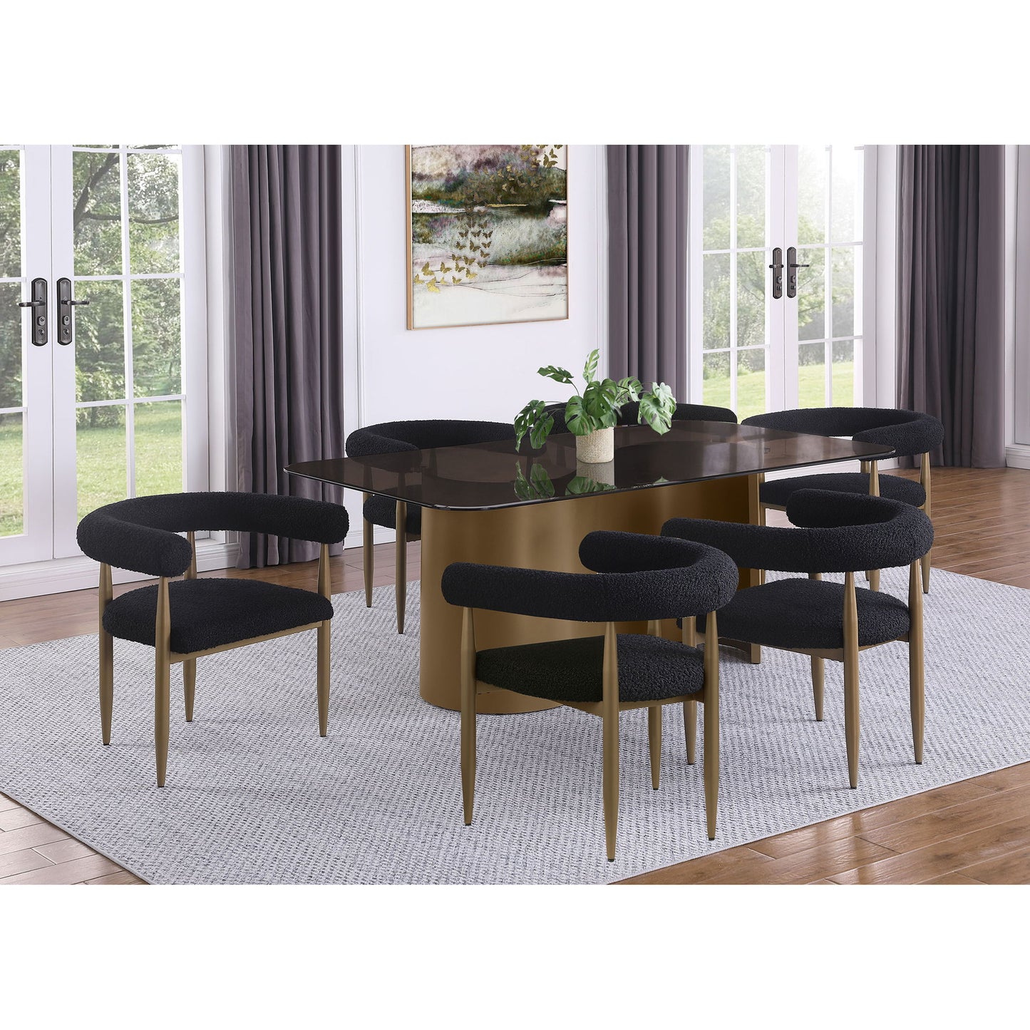 Crofton - Upholstered Dining Arm Chair (Set of 2) - Black