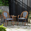 Bistro Chair With 2 Toned Checkered Pattern, (Set of 2) - White / Navy