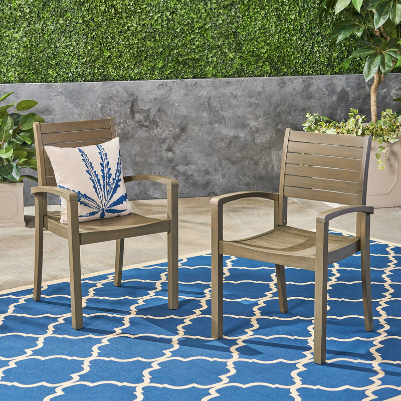 Outdoor Dining Chair, Stacking Design For Patio