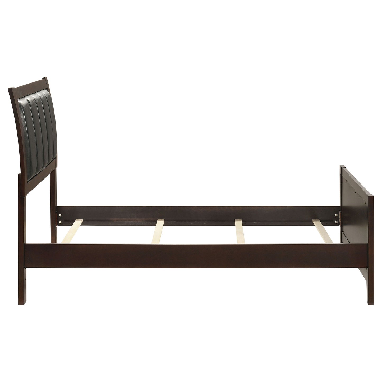 Twin Panel Bed With Headboard And Tapered Legs - Brown