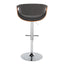 Curvo - Mid Century Modern Adjustable Barstool With Swivel With Straight T Footrest