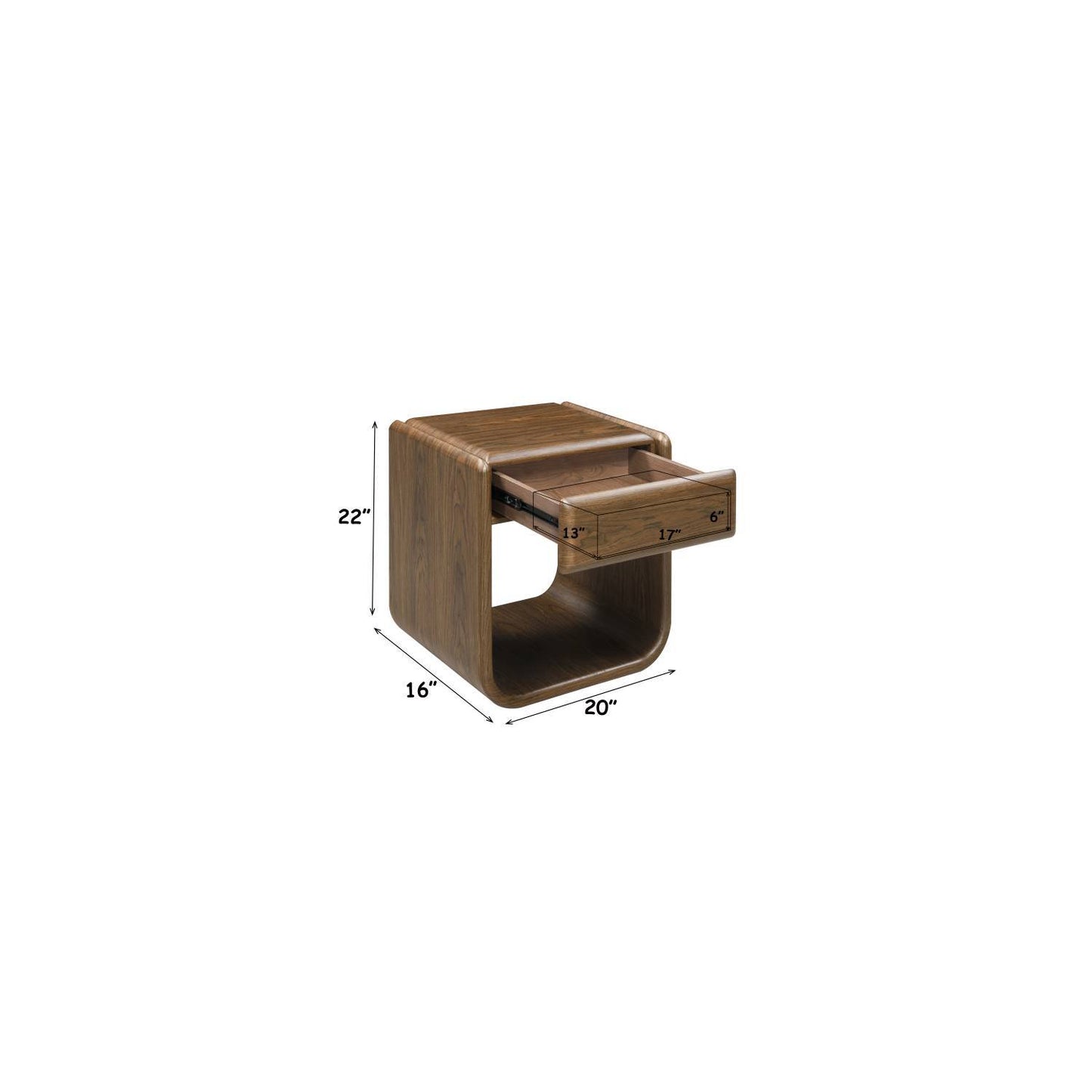 Lanza - End Table With Drawer - Dark Walnut