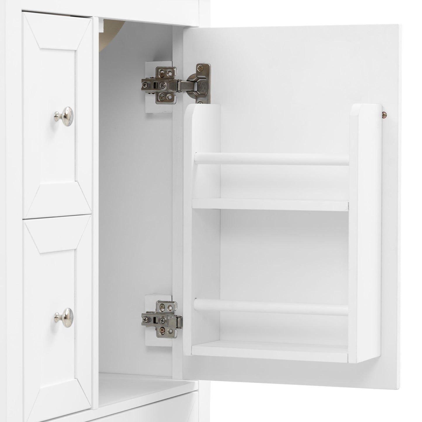Modern Bathroom Vanity With Sink, Soft Close Drawers & Door, Storage Rack