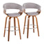 Vintage Mod - Mid Century Modern Fixed Height Barstool With Swivel With Round Footrest (Set of 2)