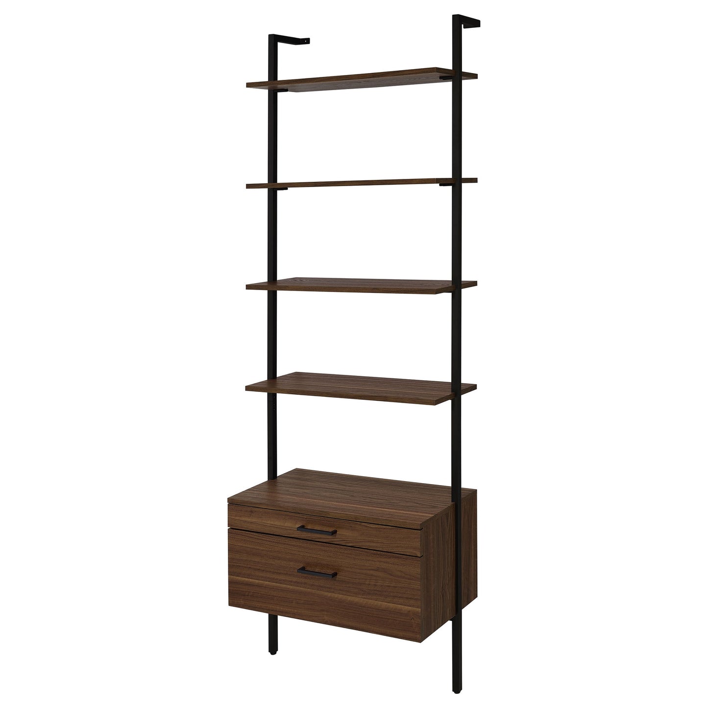 Wendell - 4 Shelf Storage Wall Bookshelf - Walnut