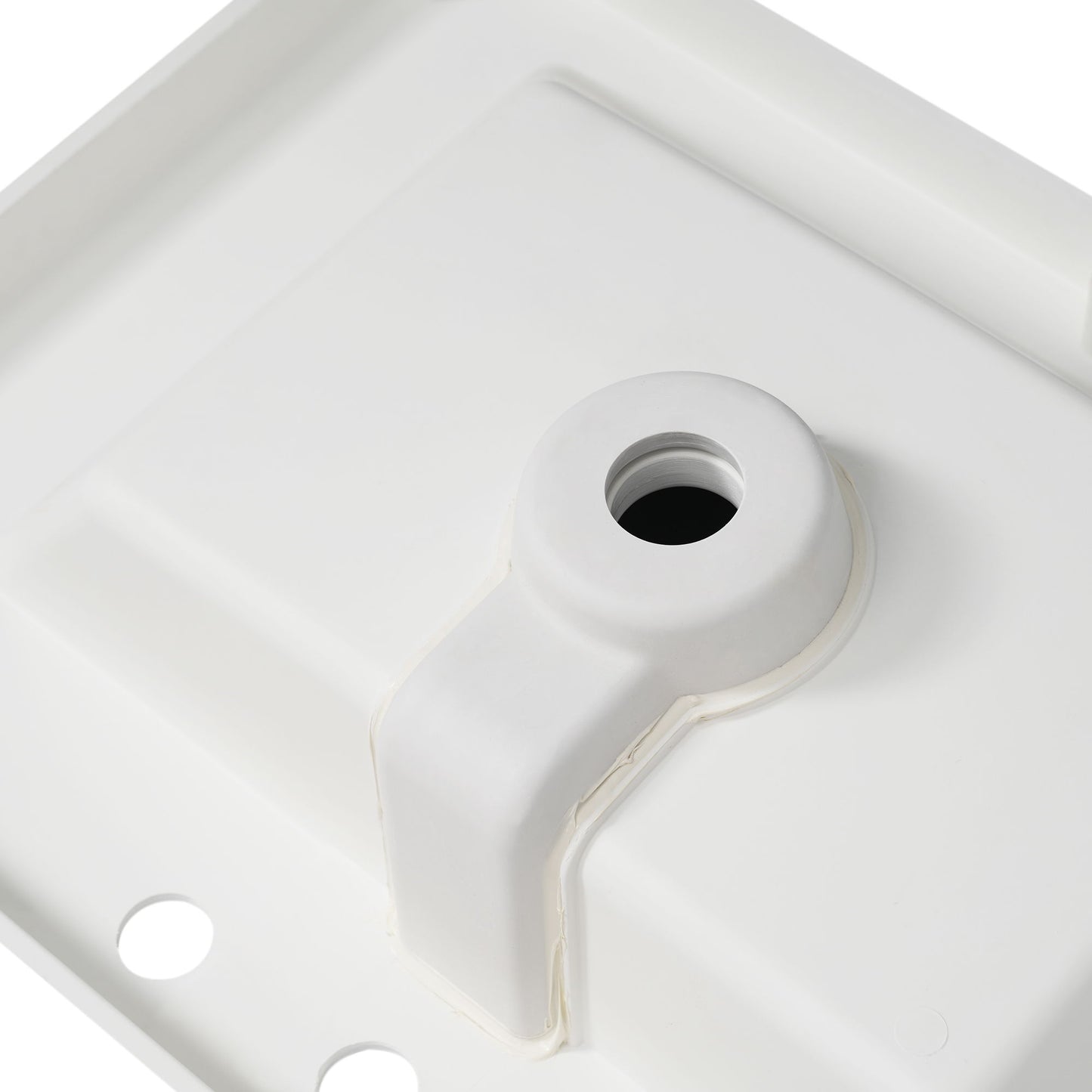 Vanity Top With Undermount Rectangular Double Sinks, Faucet Holes - White
