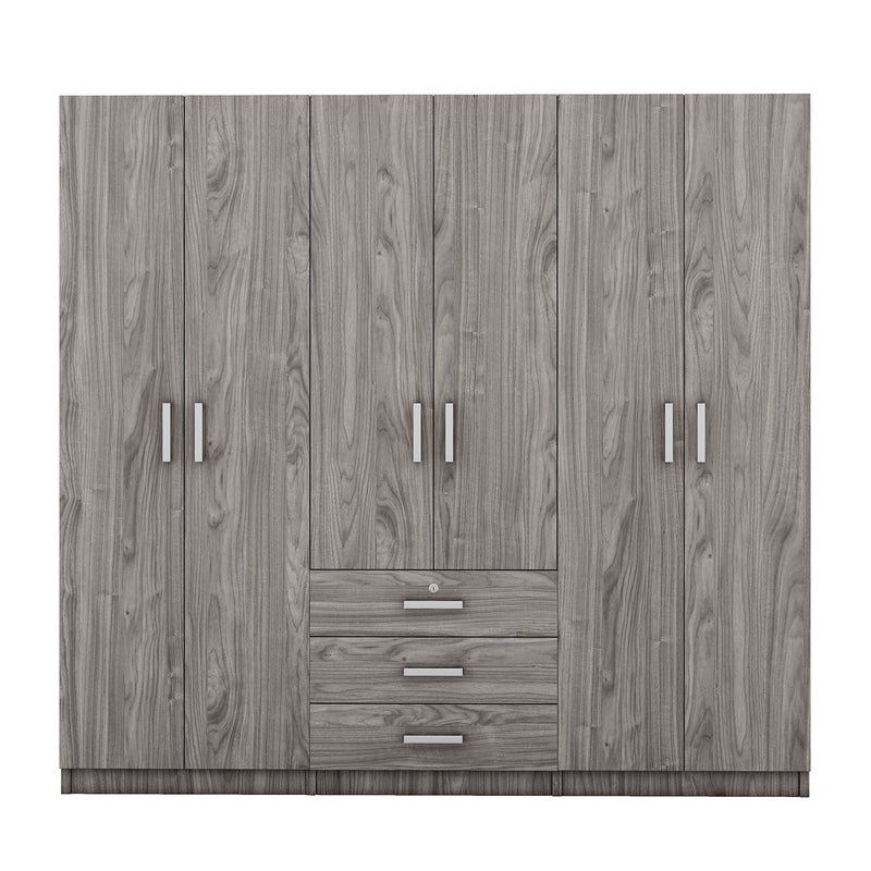 6 Doors Wardrobe Storage For Bedroom, With Big Drawers