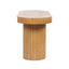 Jesse - Single Drawer Fluted Oval Console Desk - Honey Brown