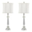 Karat - Contemporary Crystal Table Lamp (Set of 2) - Clear Crystal / Chrome / White Softback
