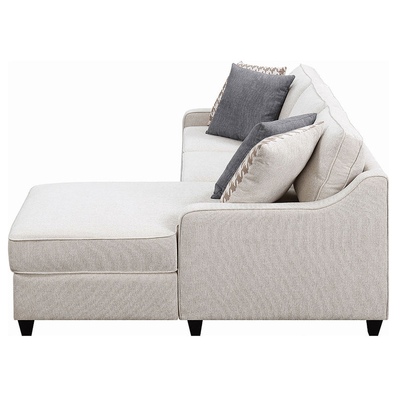 Isla - L-Shaped Sectional Sofa With Pillows - Beige