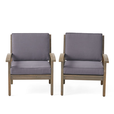 Peyton Club Chair Outdoor Seating Acacia Wood 32.25 X 28.00 X 31.25"