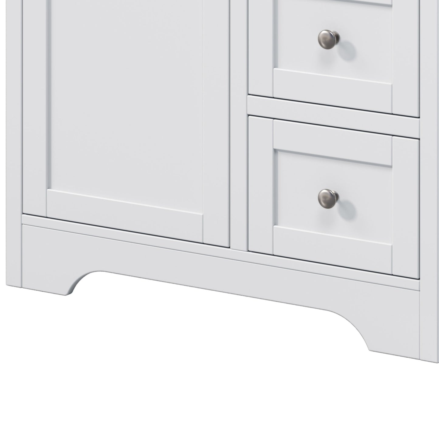 Double Sink Bathroom Vanity With Countertop, 2 Ceramic Sinks, 6 Drawers, Soft Close Design