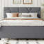 Upholstered Platform Bed With Brick Pattern Headboard And Twin Long Size Trundle