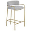 Low Back Upholstered Stool - Gray