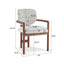 5 Piece Indoor Dining Set, Round Table & 4 Brown Arm Chairs - Beige / Brown / Cherry