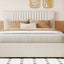 Upholstered Platform Bed With Drawers, Classic Headboard Design