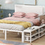 Platform Bed With 2 Tier Storage Shelves, Storage Cabinet