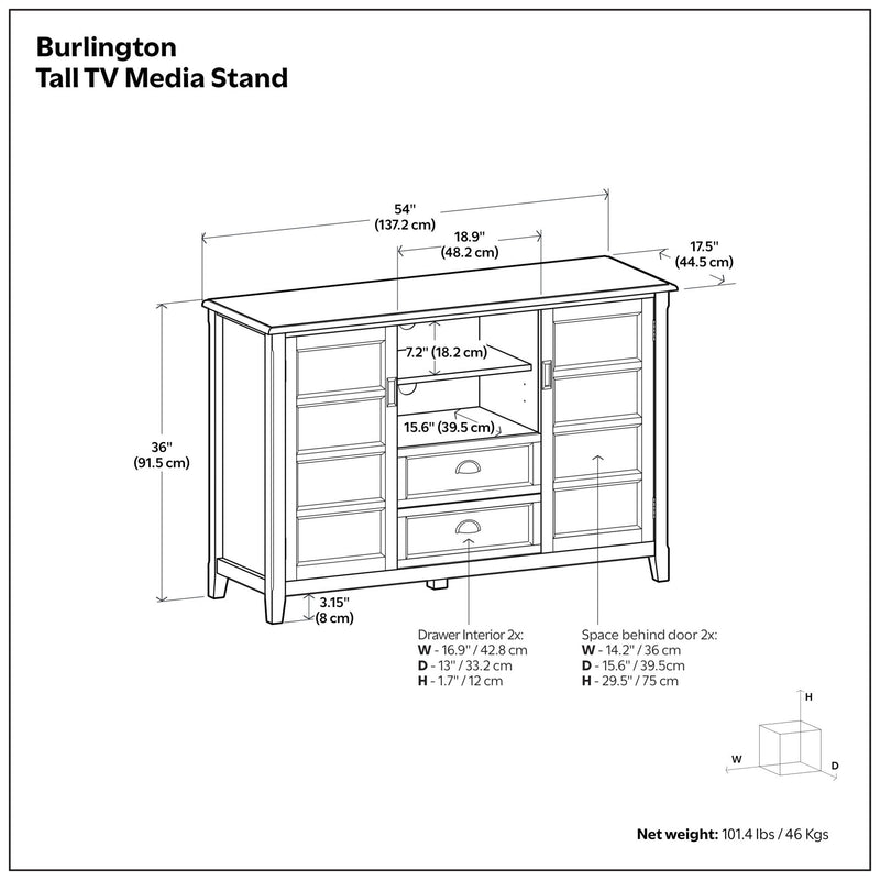 Burlington - Handcrafted Tall TV Media Stand