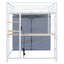 Loft Bed With Desk, Shelves, Power Outlet, LED Light And Wardrobe