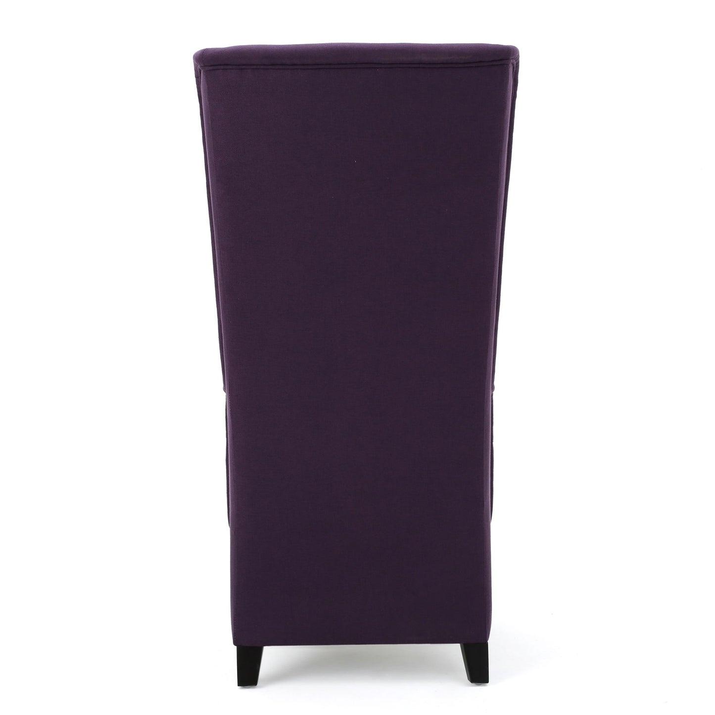 Fabric Dining Chair With High Back And Birch Wood Legs - Plum