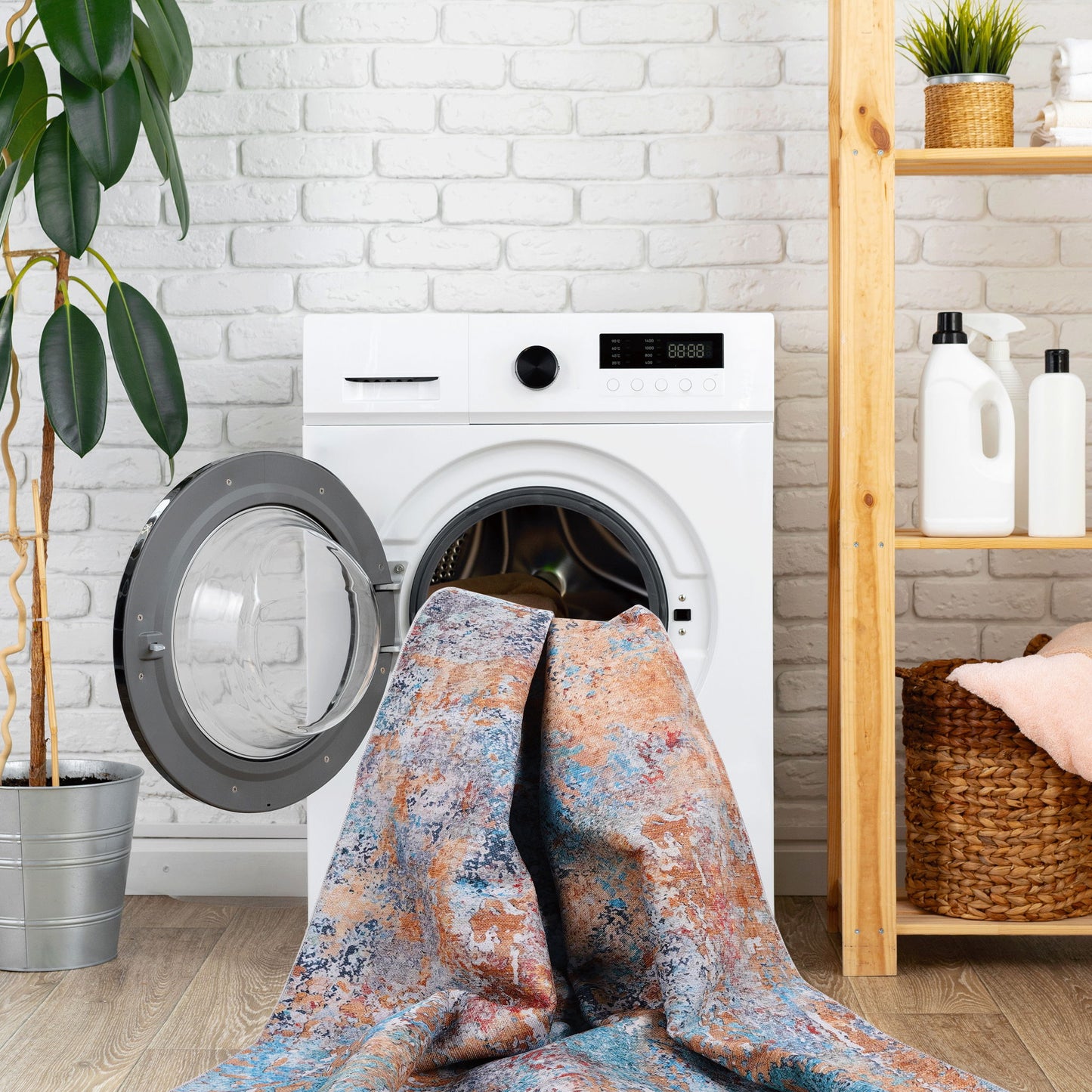 Maval - 6' X 9' Washable Area Rug - Multi